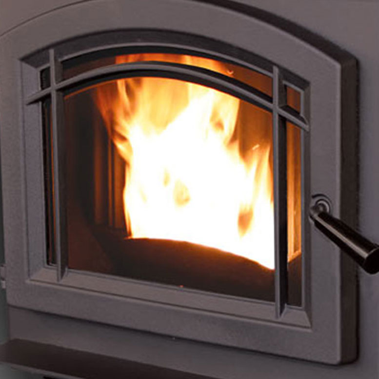 Beautiful styled glass door for viewing your fire