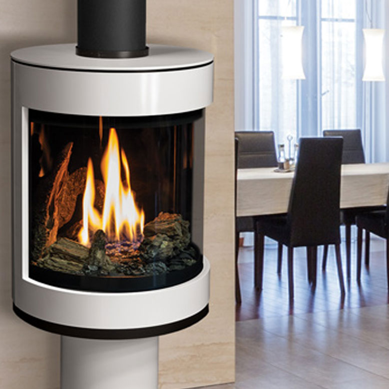 Beautiful and slim gas fireplace to heat your space