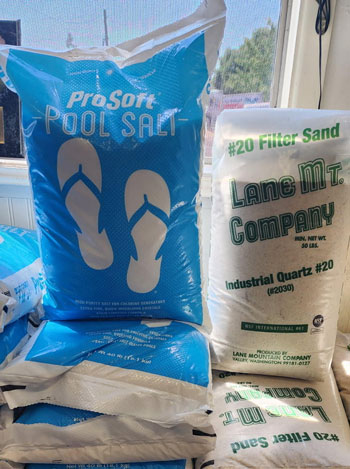 pool salt, filter sand for sale at albany stoves